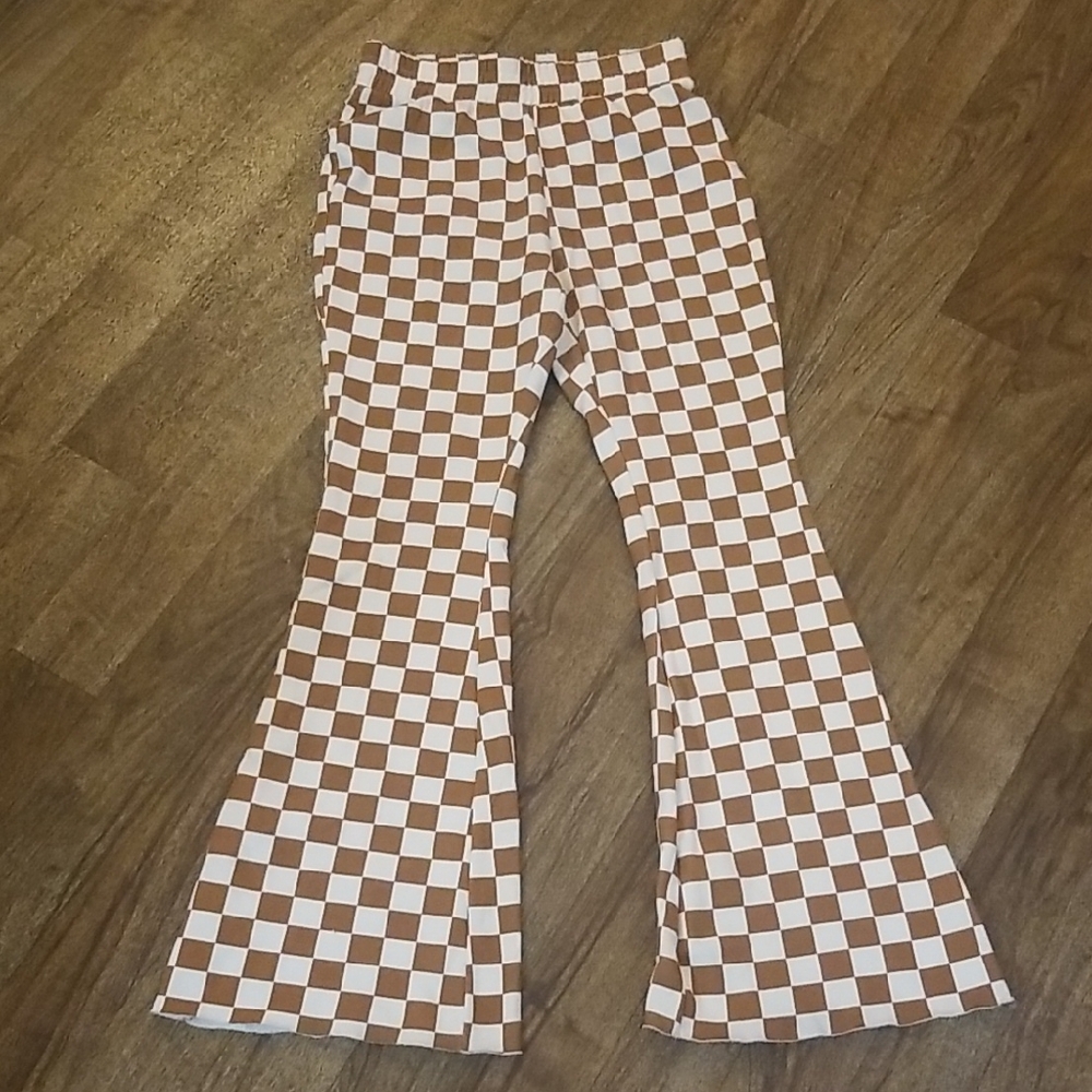 Grayson Threads Brown and White Checkered Pants